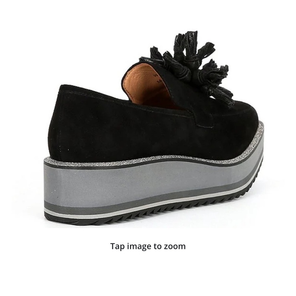 Johnson and murphy gracelyn tassel loafer black kids suede
